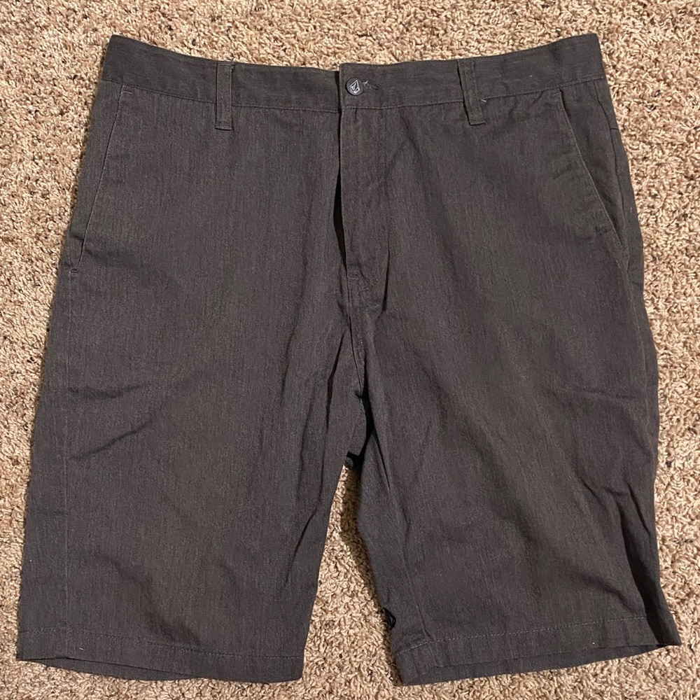 Volcom Men's Charcoal Flat Front Shorts